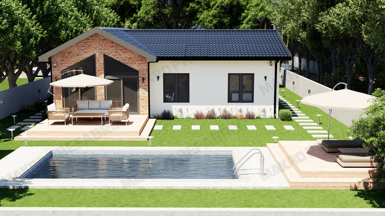 Maison en acier de plain-pied de 105 m²
