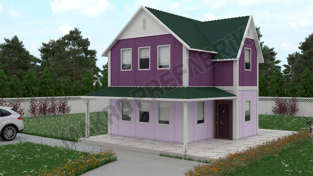 Two Storey Prefabricated Bungalow House Price 101 m²