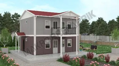 İki Katlı Prefabrik Bungalov Ev Fiyatı 114 m²