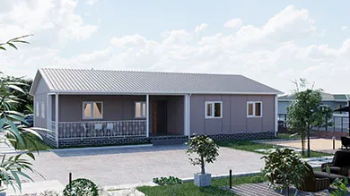 Casa prefabricada de una planta de 135 m²